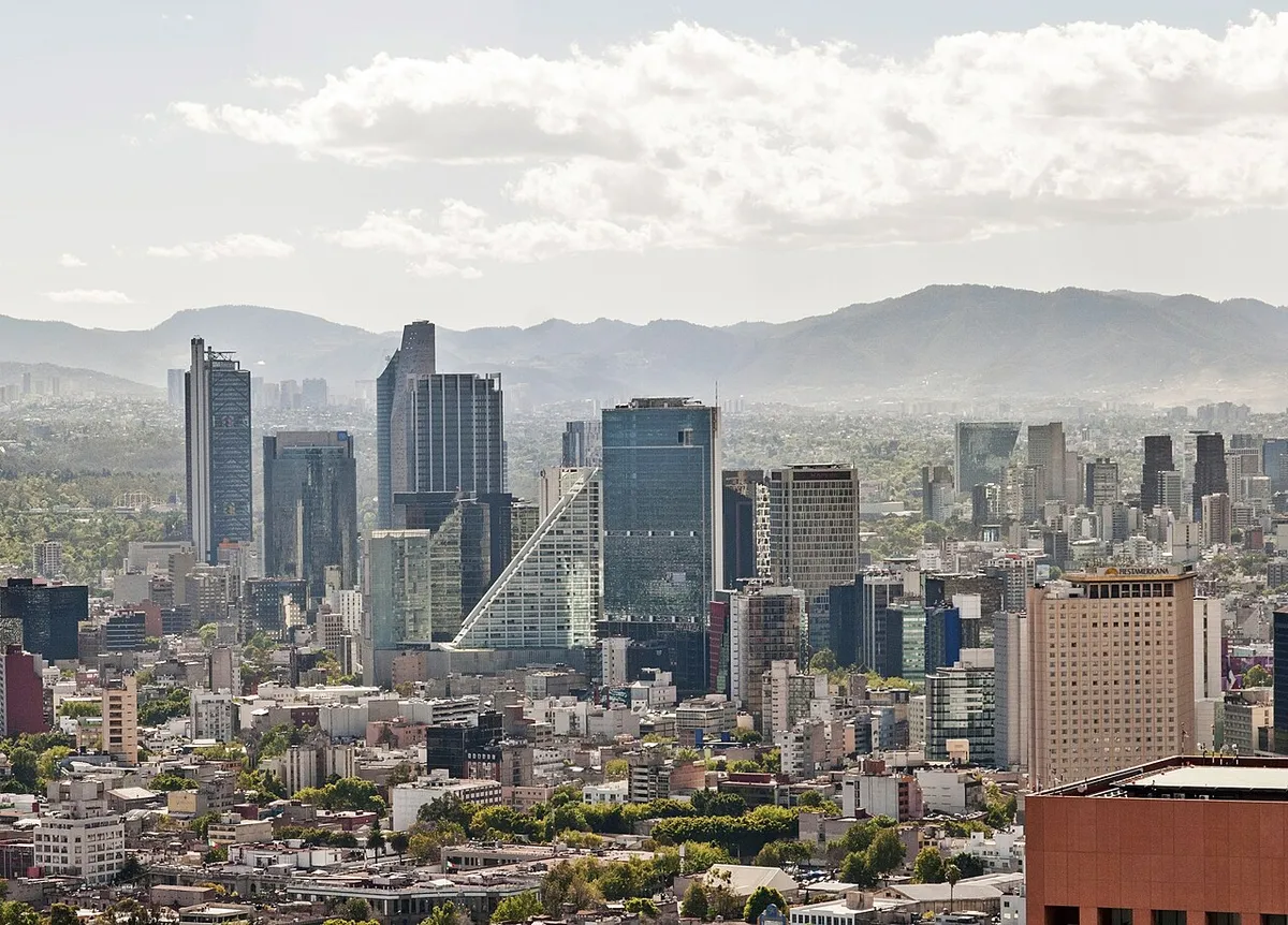 Skyline de Paseo de la Reforma en la Ciudad de México