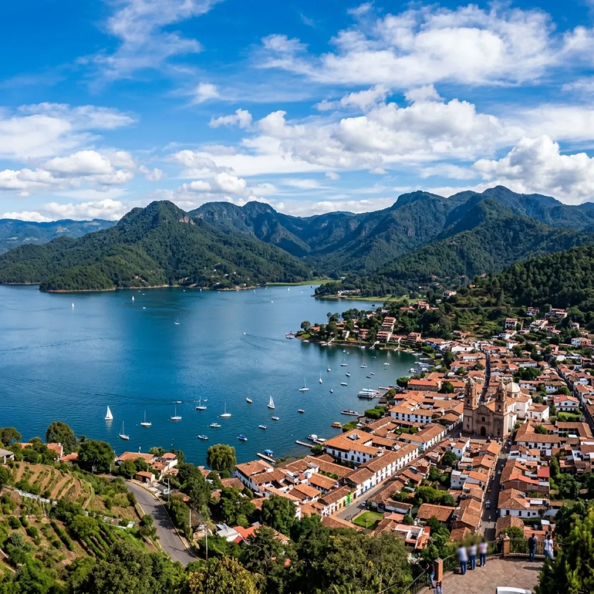 Vista panorámica de Valle de Bravo y su lago