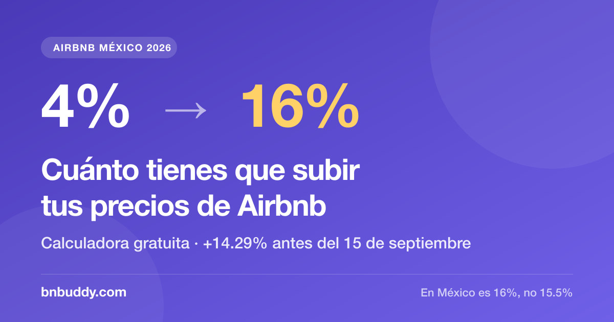 Calculadora comisión Airbnb México 2026